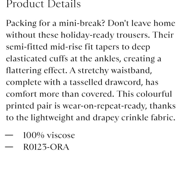 💞BODEN,ENCHANTING-PAISLEY, WOMENS TAPERED PANTS in PAPAYA, EUC,Size 10 Regular - Picture 8 of 9